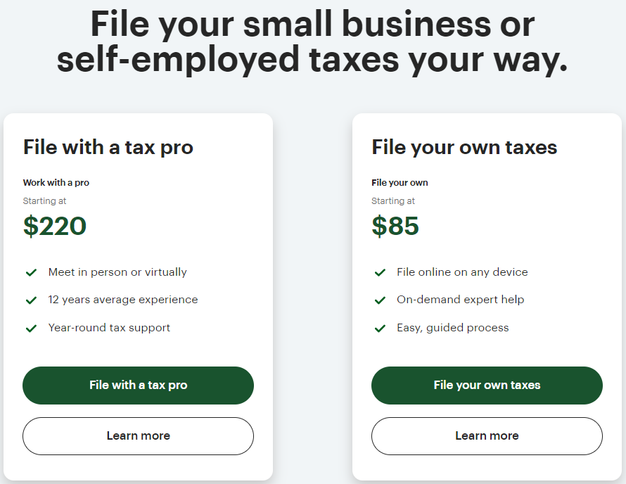 H&R Block Business plans with self filing and professional help