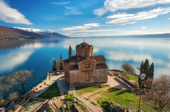 Church of St. John at Kaneo, overlooking Lake Ohrid in North Macedonia