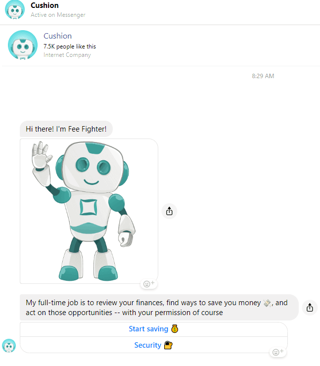 Cushion chat screenshot