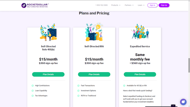 Rocket Dollar plan comparison