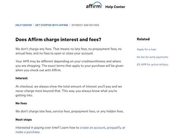 Affirm Review - Fees