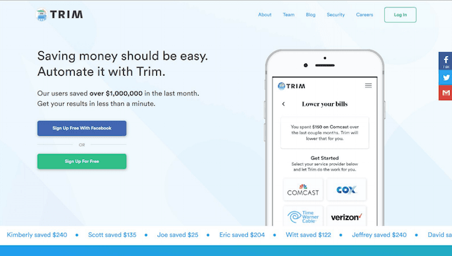 Best Budgeting Apps - Trim Dashboard