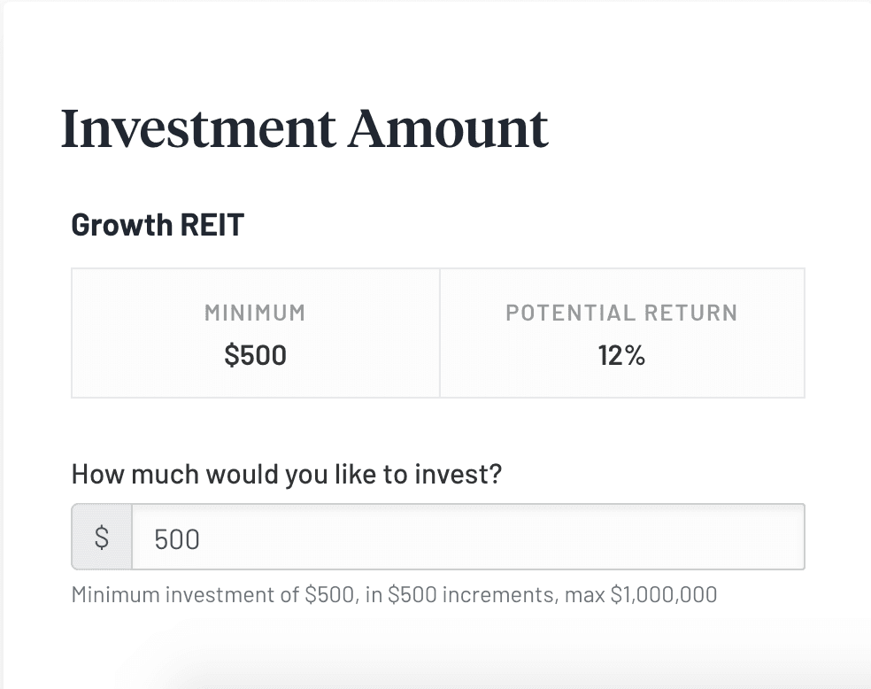 DiversyFund Review: My Experience Using DiversyFund - Investment amount