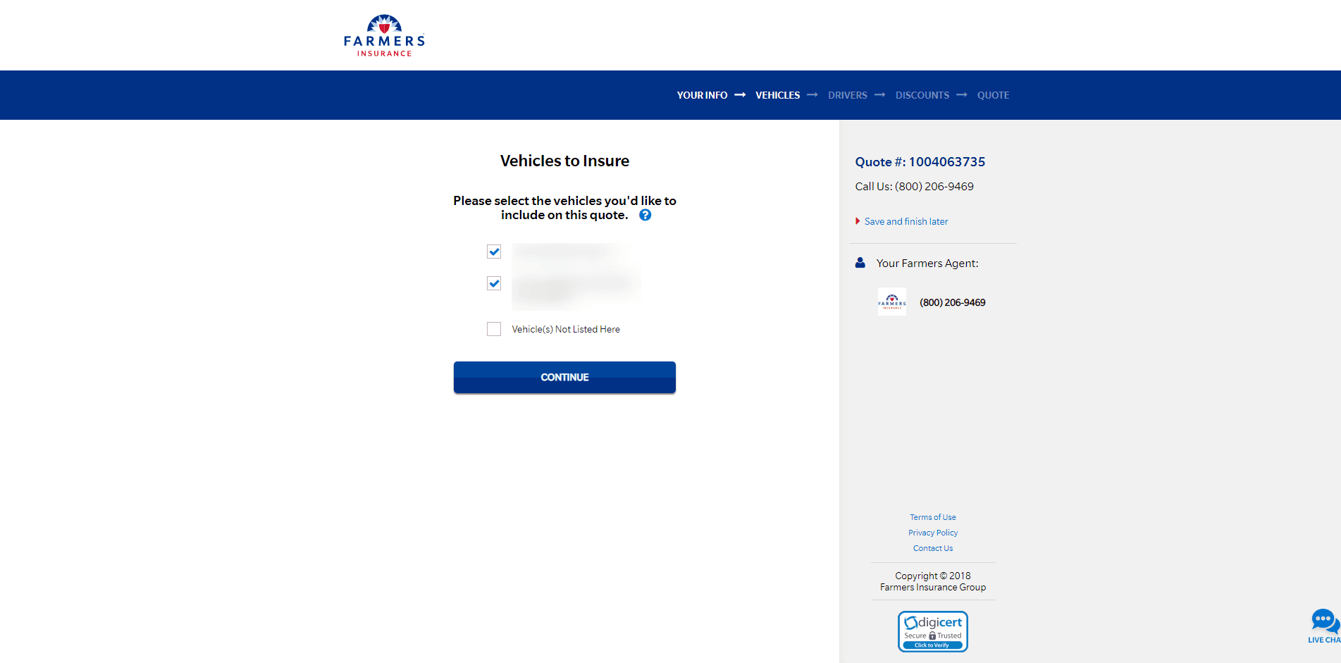 Farmers Insurance Review - Application step 4