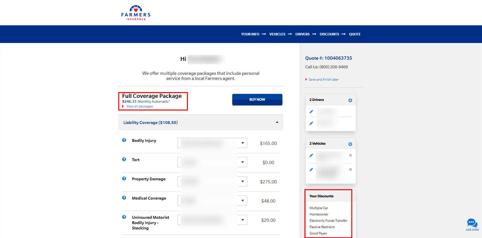 Farmers Insurance Review - Application step 8
