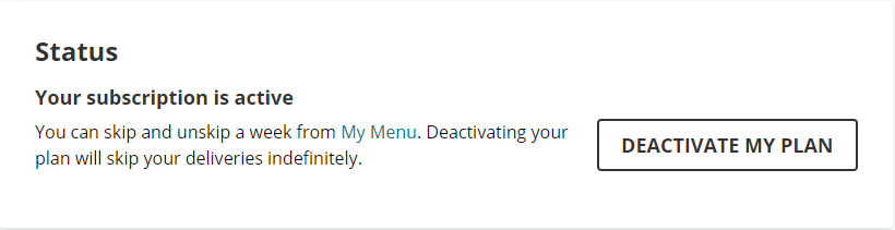 EveryPlate first cancellation screen