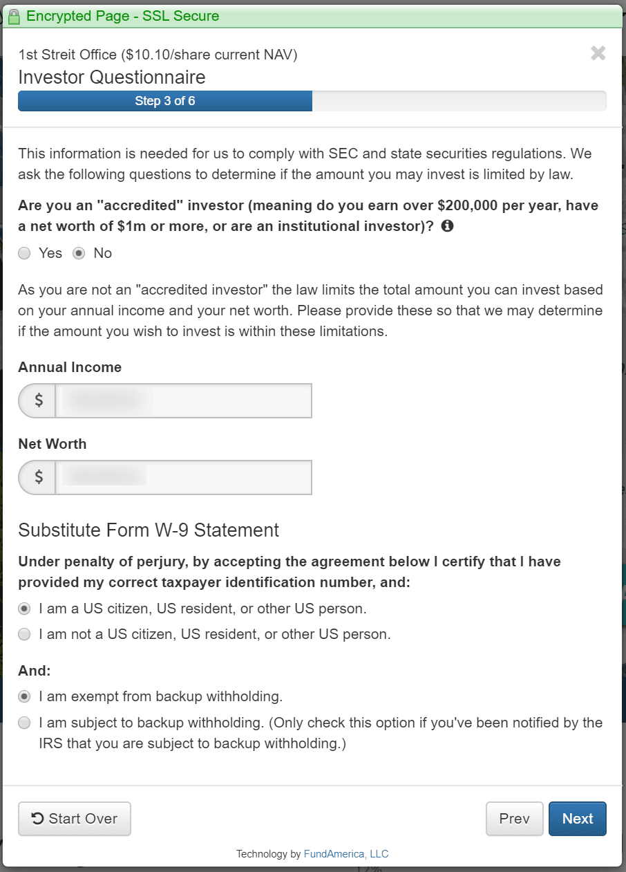 Streitwise Review: My Experience Using Streitwise - Income and networth