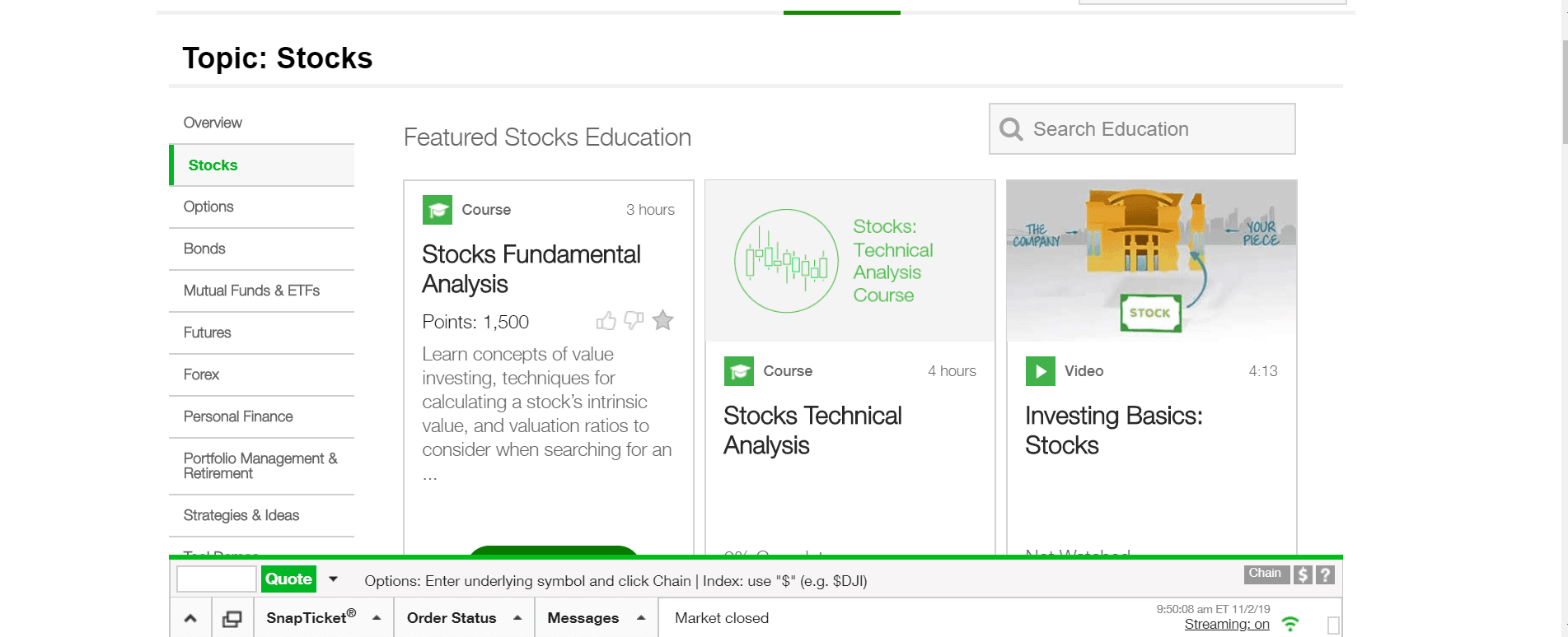 TD Ameritrade Review - Education