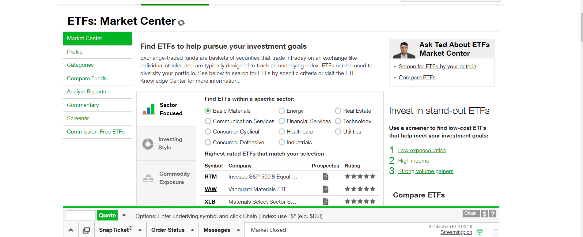 Vanguard vs. TD Ameritrade