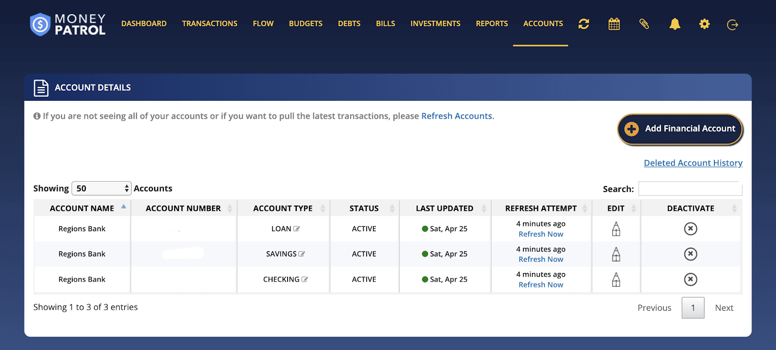 MoneyPatrol Review: Using MoneyPatrol To Improve My Finances - Account details