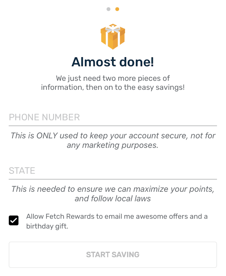 Fetch Rewards Review: The App That Saves You Money On Groceries - Almost done!