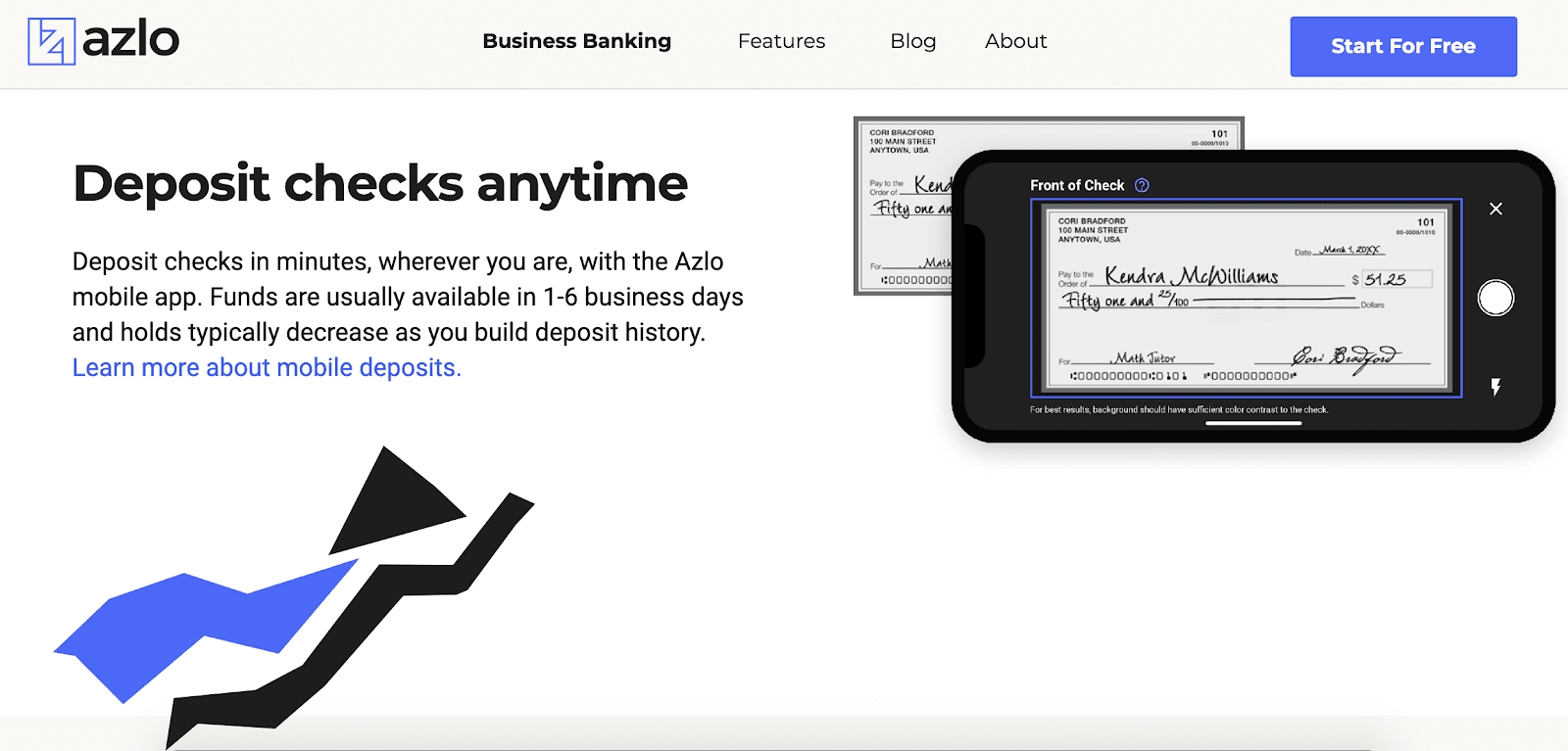 Azlo Review: My Experience Researching Azlo’s Banking Features - deposit checks anytime