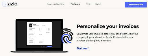 Azlo Review: My Experience Researching Azlo’s Banking Features - Personalize your invoice