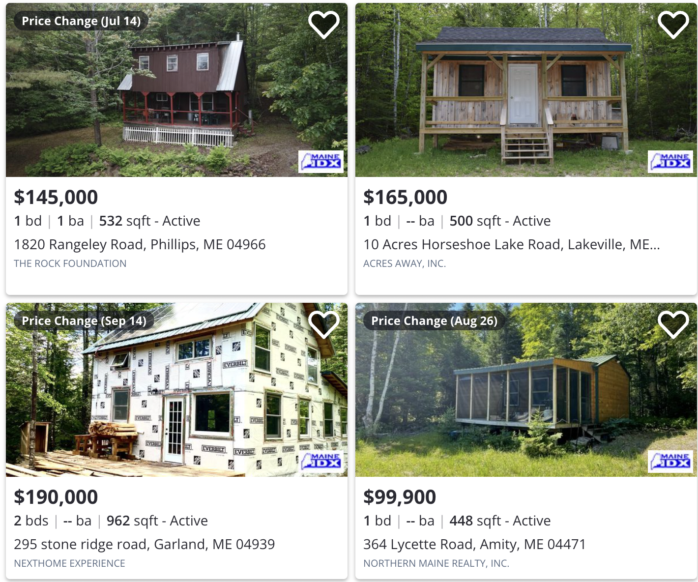 Off-grid homes listed on Zillow