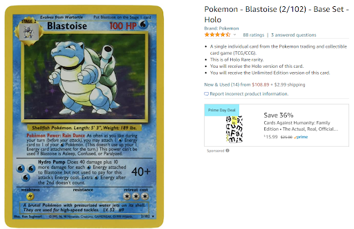 Let’s go in order, starting the big, fat Phanpy in the room: are you currently sitting on a treasure trove of old Pokemon cards? - Blastoise