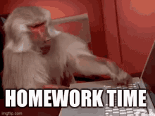 GIF of a monkey pounding the keys of a computer