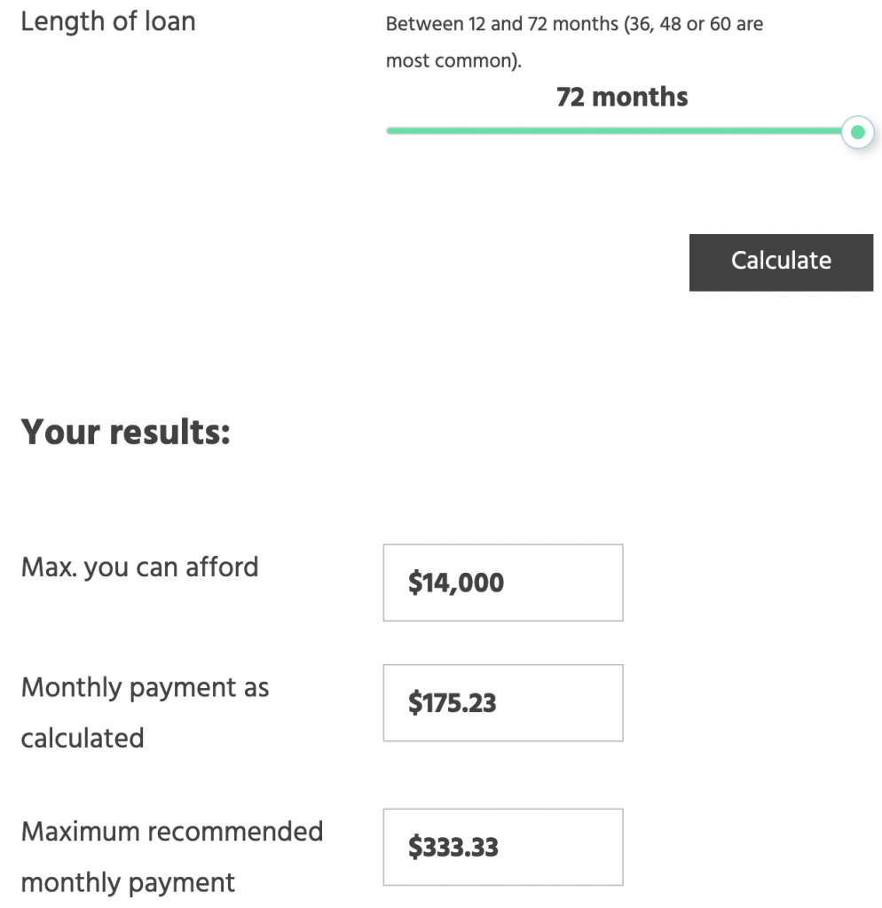 How Much Car Can I Afford? - Length of loan