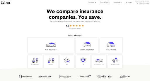 The Zebra Review: An Insurance Aggregator That’s Not All Black And White - Product offerings