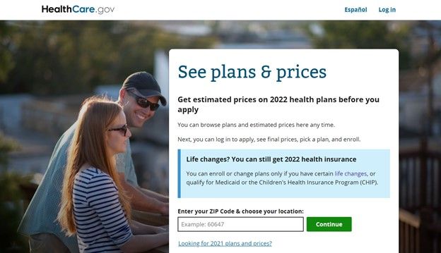 HealthCare.gov price options