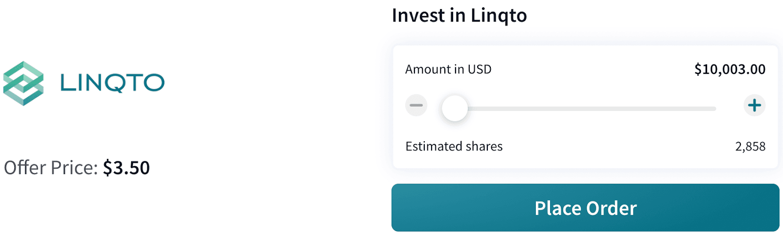Linqto share price