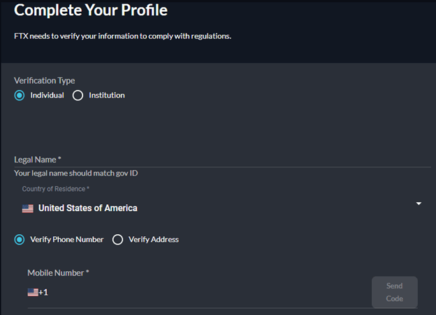 Complete your profile access screen