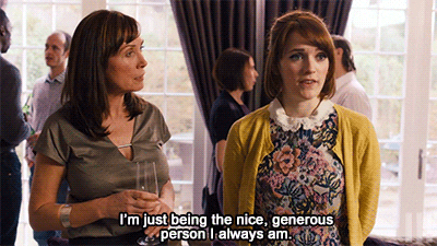 Gif of a woman saying 'I'm just being the nice, generous person I always am'