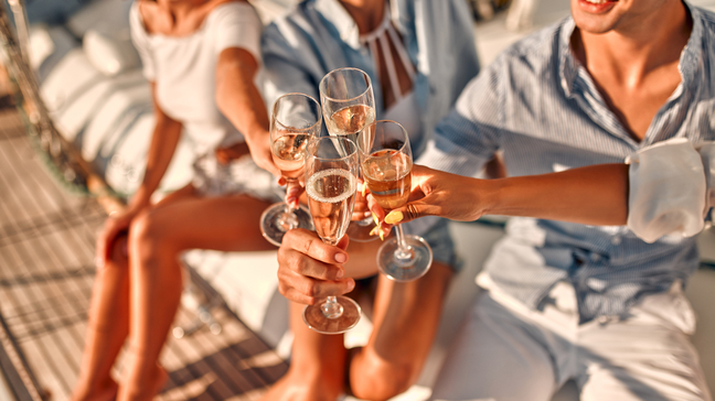 A group of friends toasting