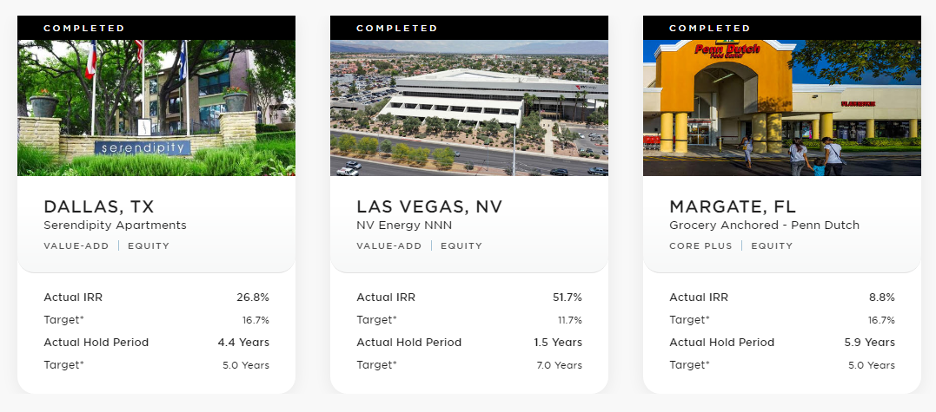 Screenshot of a listing on RealtyMogul