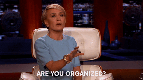GIF of a woman asking, 'Are you organized?'