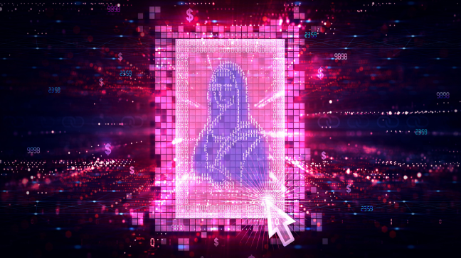 Clicking on a digital artwork