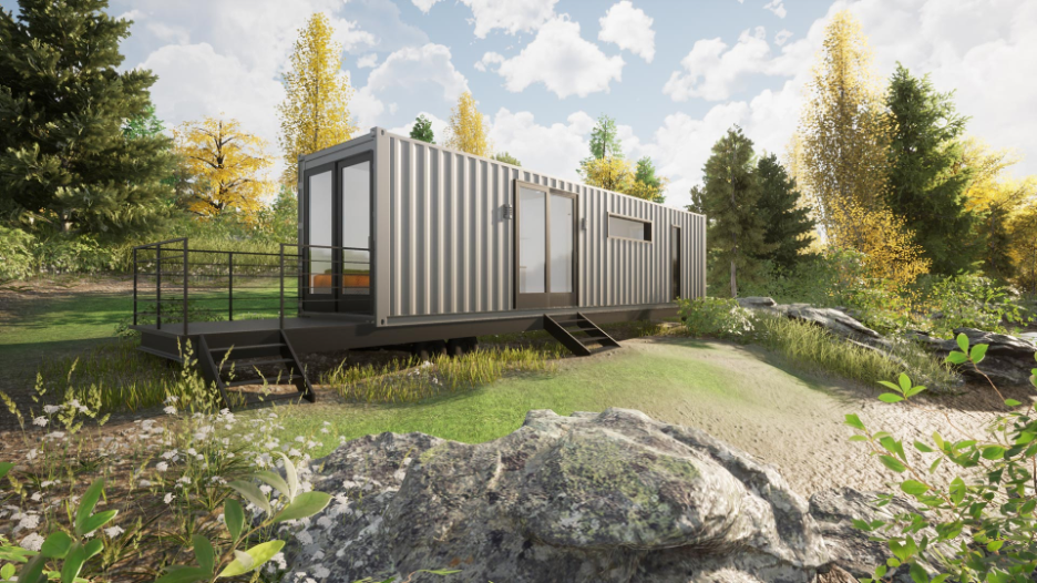 Simple container home model exterior