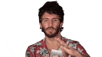 A gif of a man scattering$100 bills in a "make it rain" gesture.