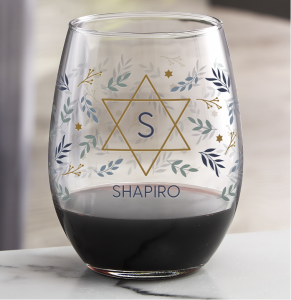 Harry&David Hanukkah wine glasses