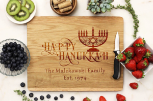 Personalized Hanukkah cutting board