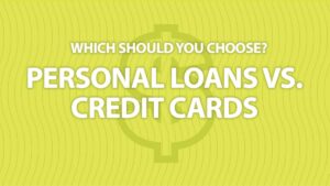Text: Personal loans vs credit cards