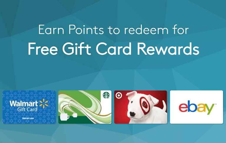 Feature of Walmart, Starbucks, Target, and eBay gift cards on MyPoints