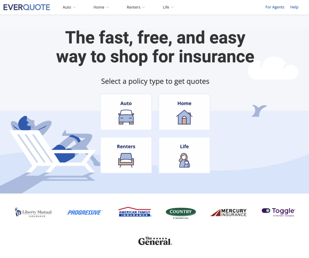 Everquote homepage