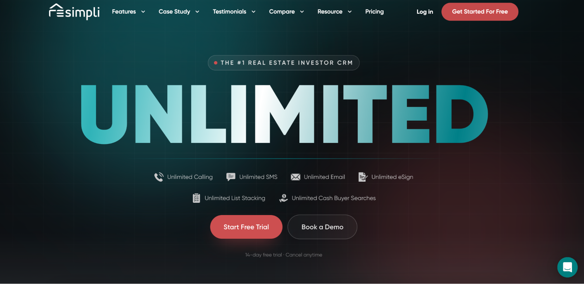 Screenshot of the REsimpli homepage