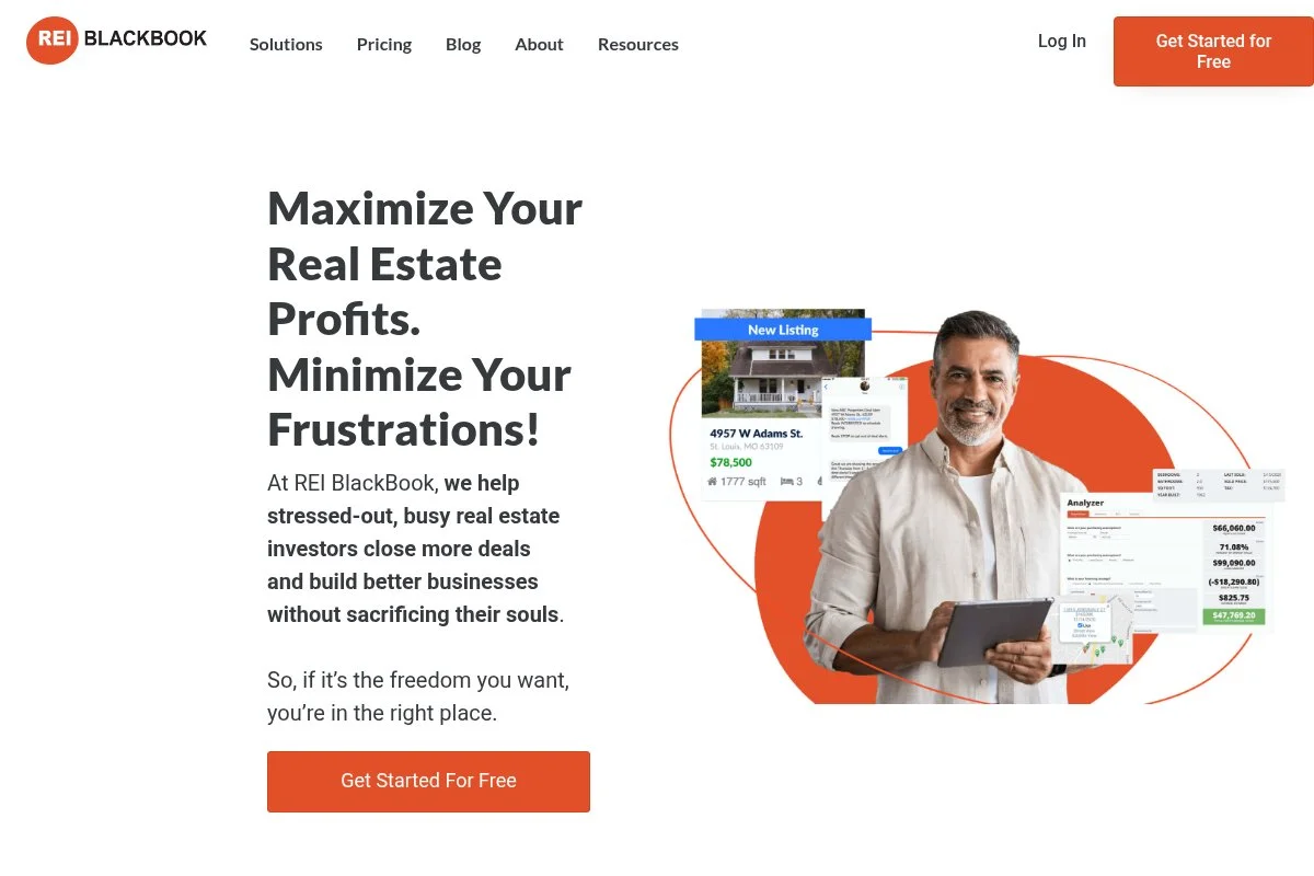 Screenshot of the REI BlackBook homepage